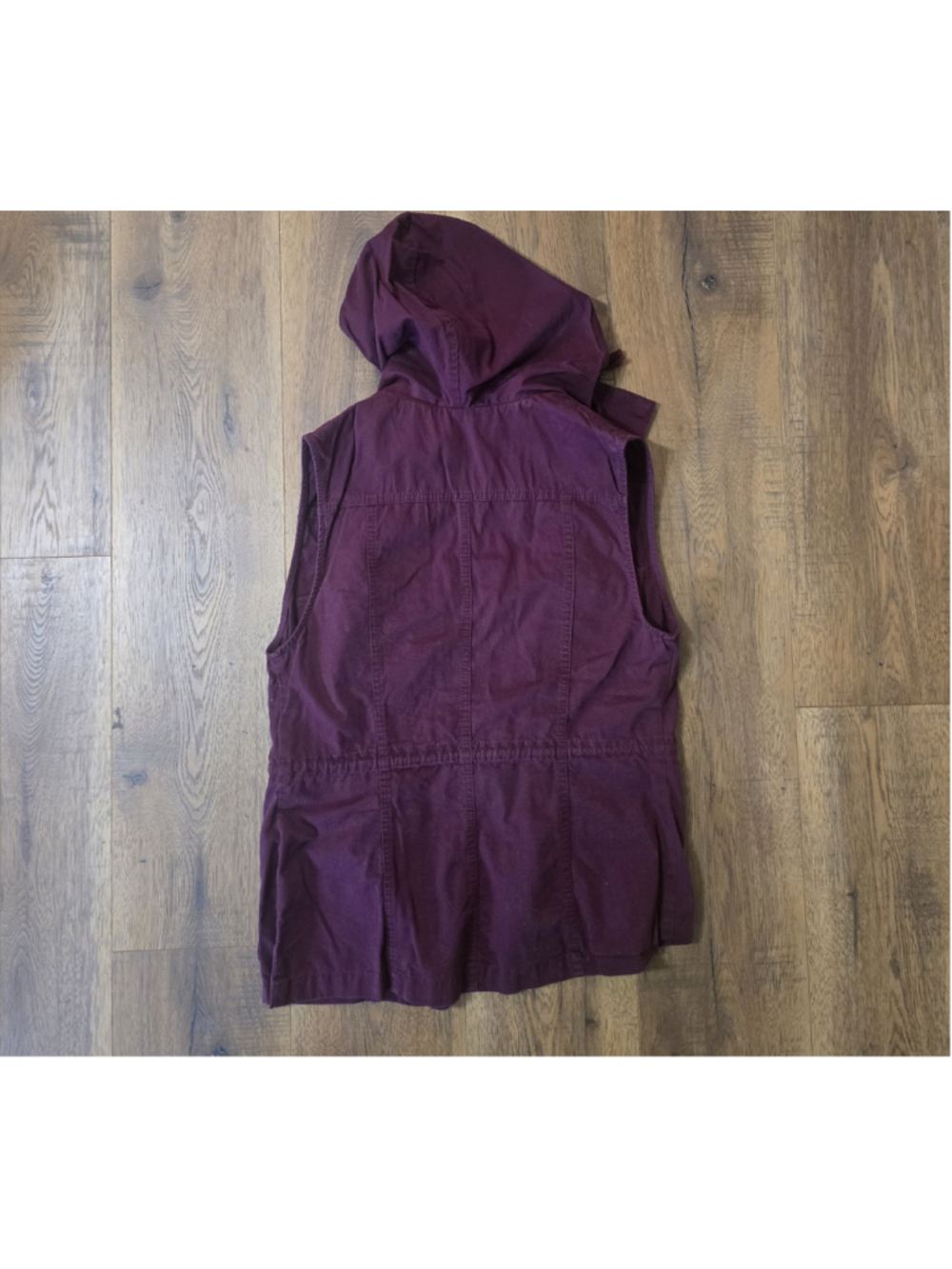 Women's Love Tree Burgundy Hooded Utility Vest Size M - Picture 4 of 5